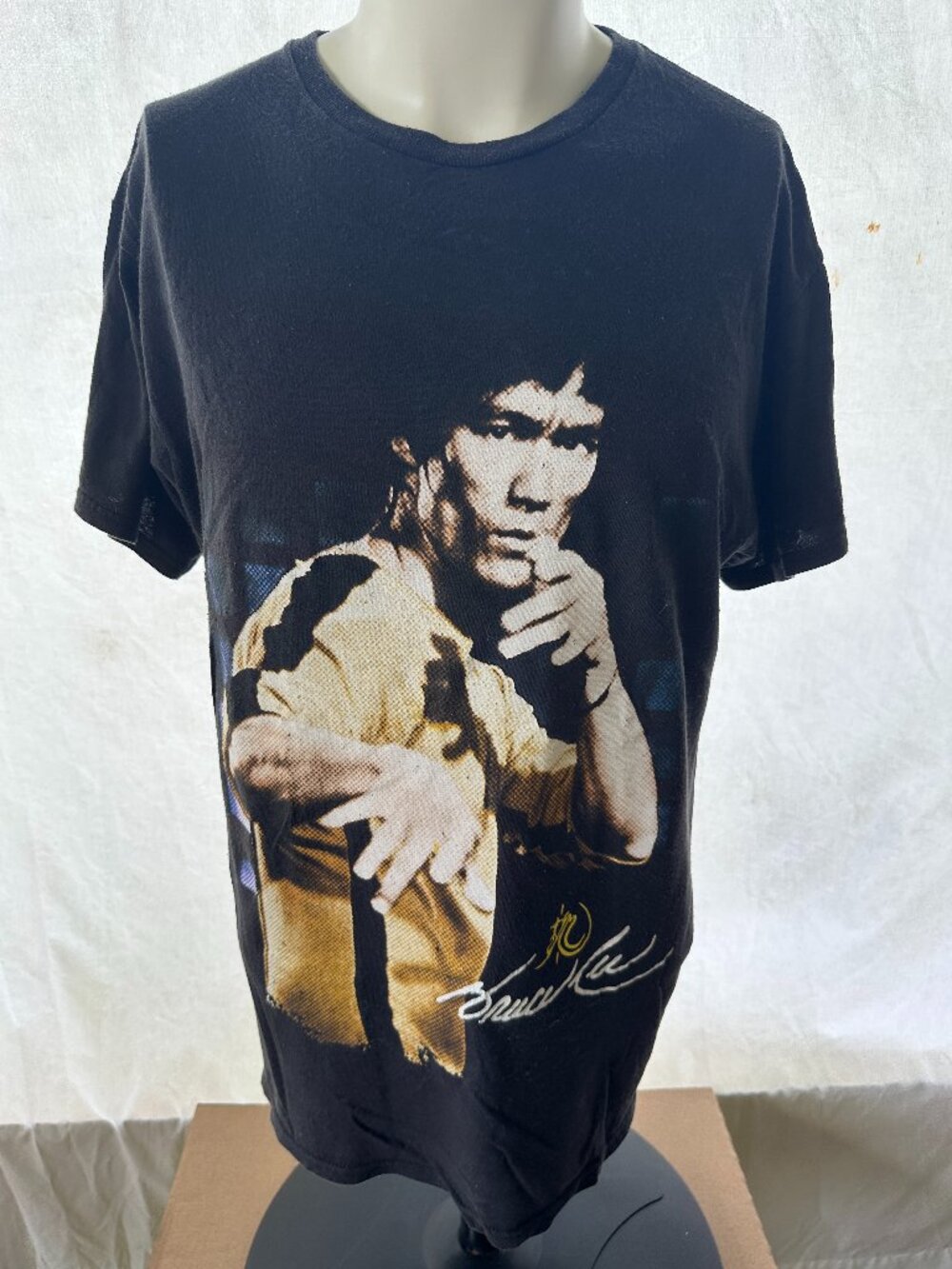 Bruce Lee Game of Death Men's Black T Shirt Size XL Mad Engine Cotton